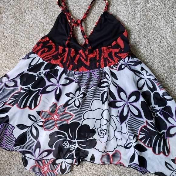 Bisou Bisou Chiffon Hi-Lo Tunic womens Large - Picture 3 of 6